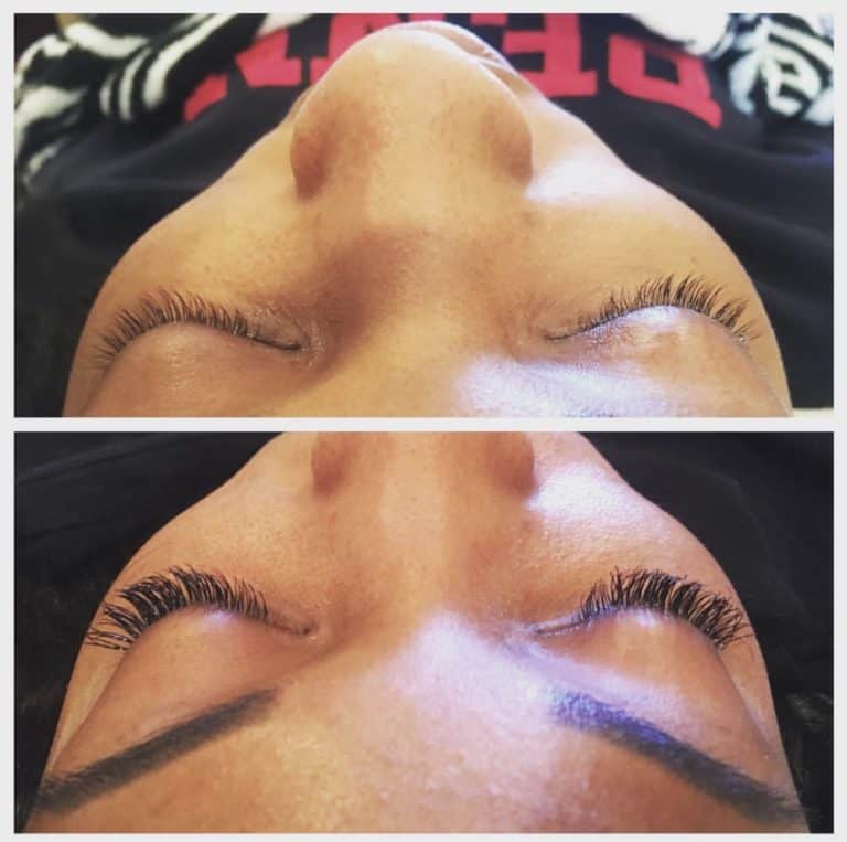 Girl with eyelash extensions