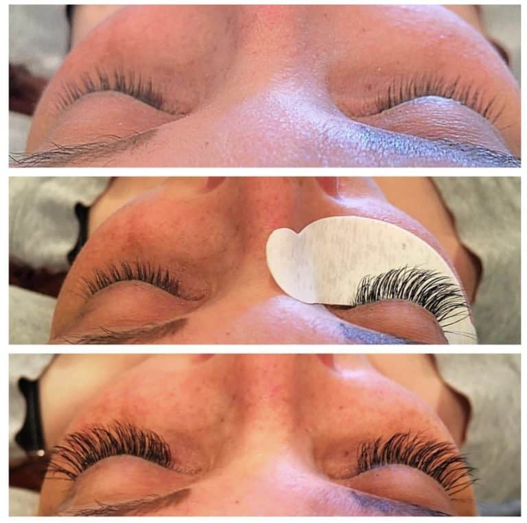 Girl with eyelash extensions